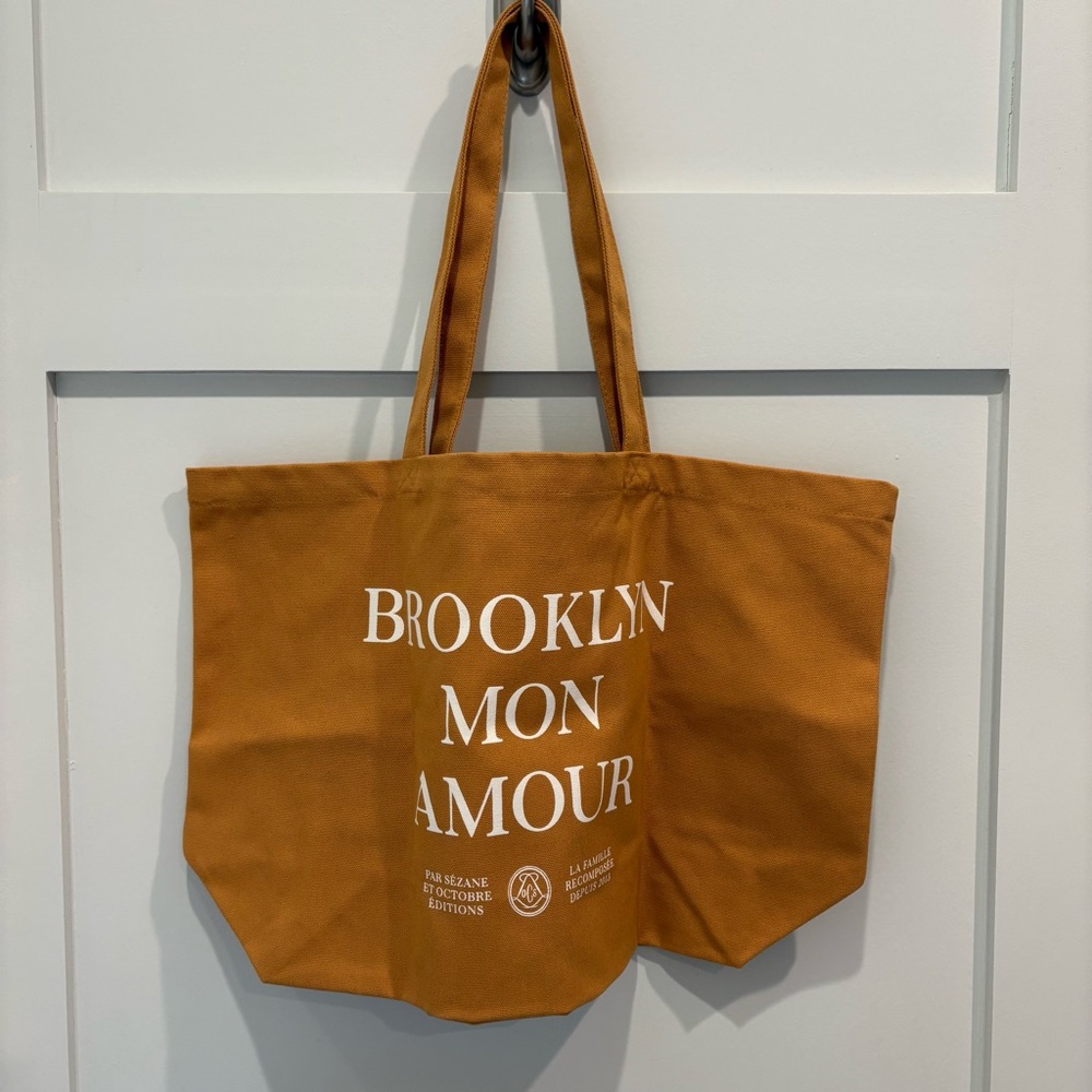 Sezane Brooklyn Mon Amour Canvas Tote Bag